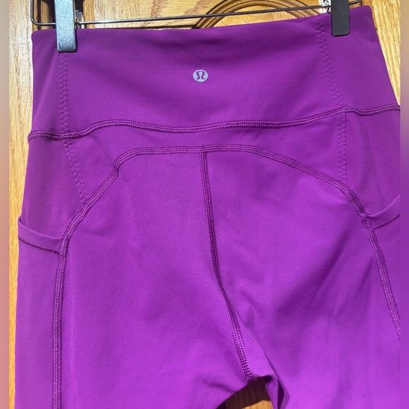 Lululemon Dark Pink High Waisted Capri Leggings Size 6 EUC - Picture 8 of 8